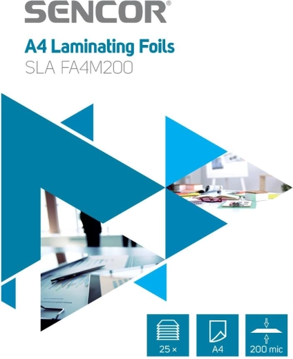 Folie do laminowania Sencor A4, 200 mikronów, 25 sztuk