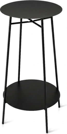 Metalowy stolik pomocniczy czarny 30 × 60 cm