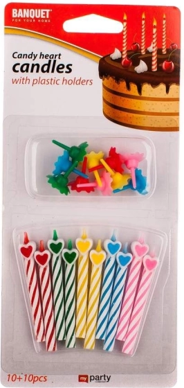 Świeczki serduszka 10+10 szt.