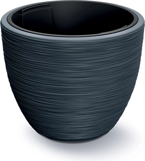 Donica z wkładem Furu 56,9 cm – antracytowa, plastikowa designerska osłonka na kwiaty