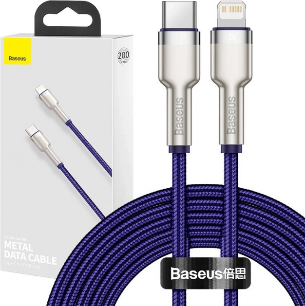 Baseus kabel USB‑C na Lightning 20 W, 2 m, fioletowy