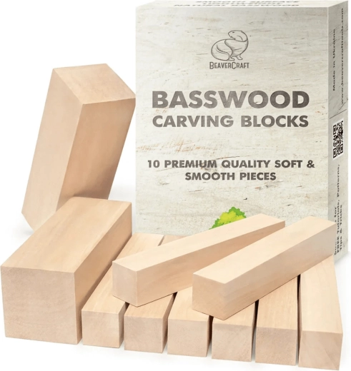 Zestaw lipowych bloków do rzeźbiarstwa 10 szt. BEAVERCRAFT