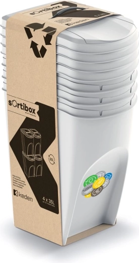 Zestaw 4 koszy Sortibox 4×35 l – popielatoszary