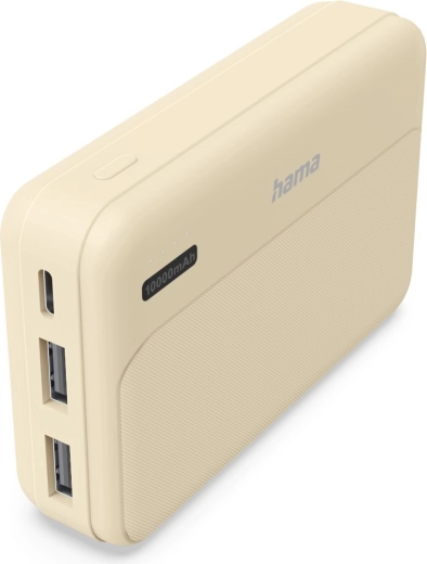 Powerbank Hama Power Pack Pocket 10 10000 mAh, 2× USB-A, piaskowa