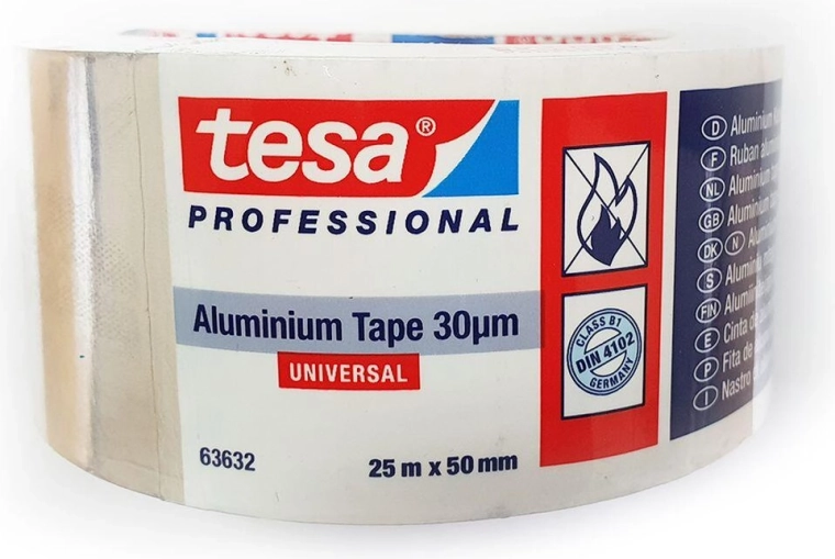 Aluminiowa taśma klejąca TESA 50 mm × 25 m, srebrna
