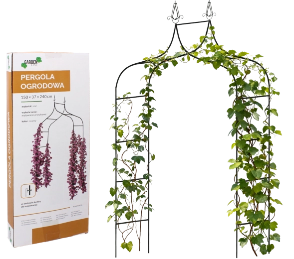 Pergola ogrodowa 150 × 37 × 240 cm z kotwami