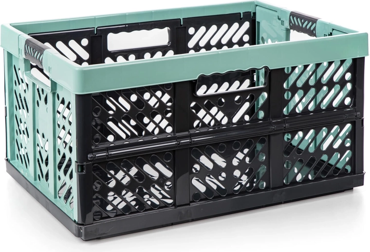 Składany plastikowy kosz transportowy 54 × 37 × 28 cm, udźwig 50 kg