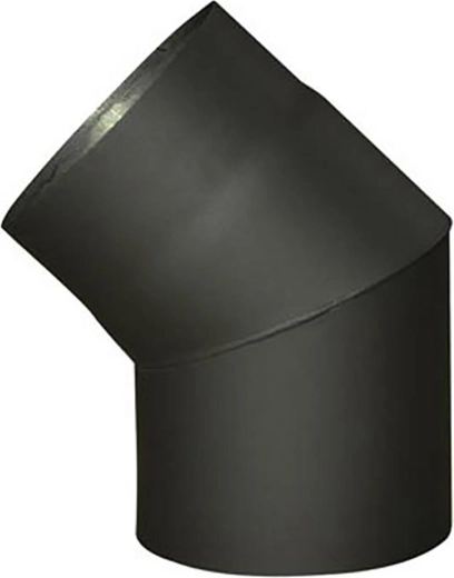 Kolano dymowe 45° 145 mm, stal 1,5 mm, czarne