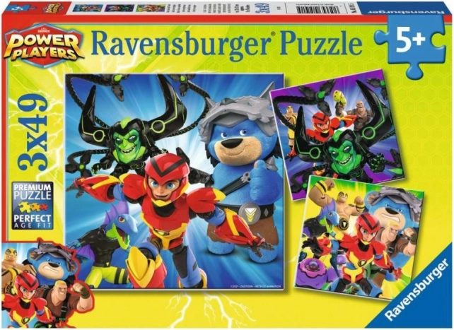 Ravensburger puzzle Power Players 3×49 elementów