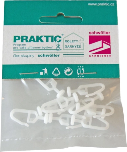 Plastowe ślizgi do zasłon, 10 szt.