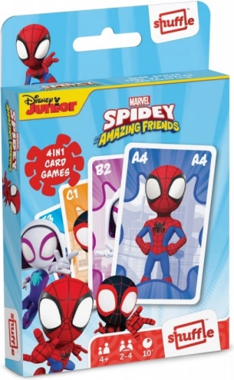 Gra karciana Shuffle Fun 4 w 1 Marvel Spidey i super przyjaciele