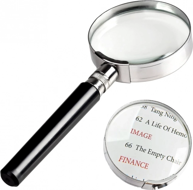 Klasyczna metalowa lupa 75 mm