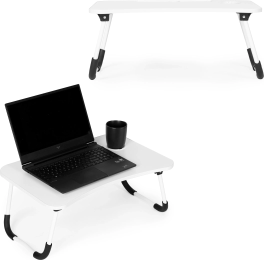Składany stolik na laptopa 60 × 40 cm, biały, ModernHome
