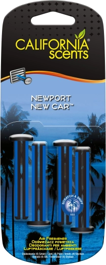Patyczki zapachowe do kratki nawiewu California Scents Newport New Car, 4 szt.