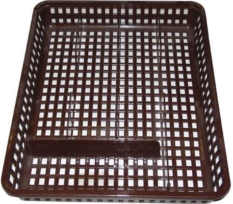 Szeroki organizer na sztućce do szuflady 35 × 26 × 4,5 cm, brązowy plastik