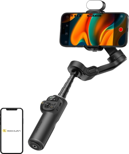 AOCHUAN Smart X2 stabilizator do smartfona z oświetleniem RGB czarny
