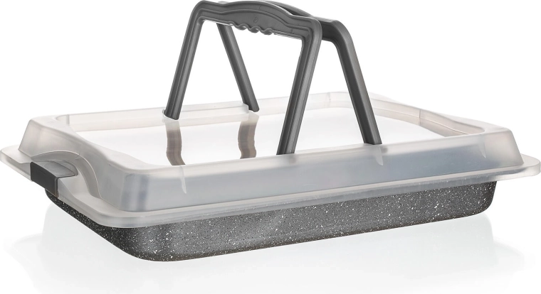 Banquet blacha do pieczenia Granite z plastikową pokrywką 42 × 29 × 4,5 cm