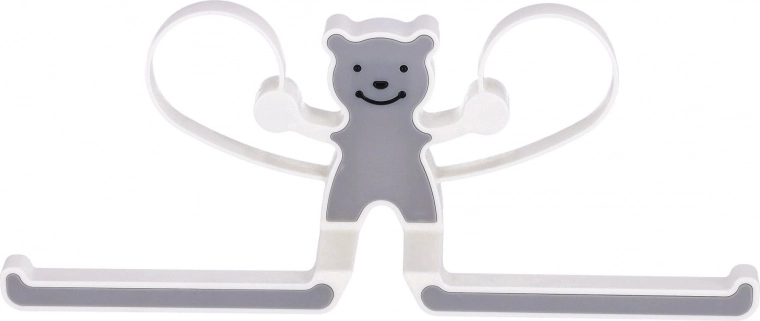 Wielofunkcyjny wieszak z misiem – szary