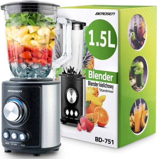 Blender kielichowy BERDSEN 1,5 l 800 W czarny