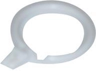 Plastowy pierścień z klipsem do firan, biały, 25 szt.