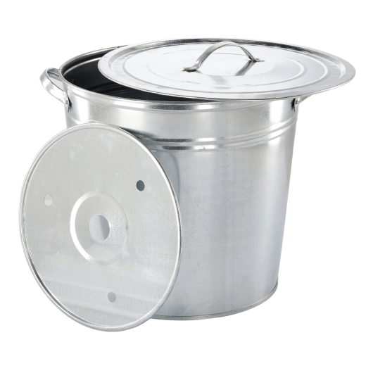 Stożkowy ocynkowany kocioł 32 l z pokrywką i wkładem