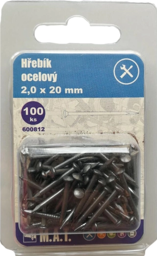 Stalowe gwoździe 20 × 2,0 mm (100 szt.)