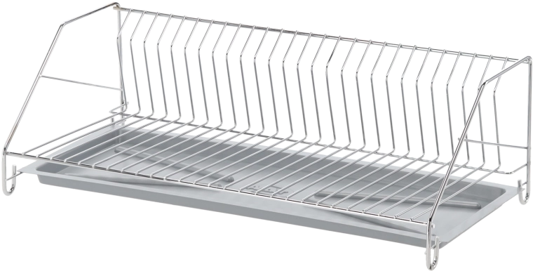 Jednopoziomowa suszarka do naczyń 50 cm, chromowany metal z silikonową tacką