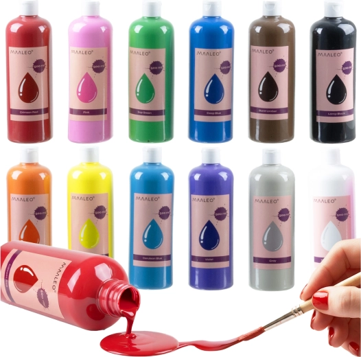 Farby plakatowe Maaleo 12 × 500 ml - 12 szt.