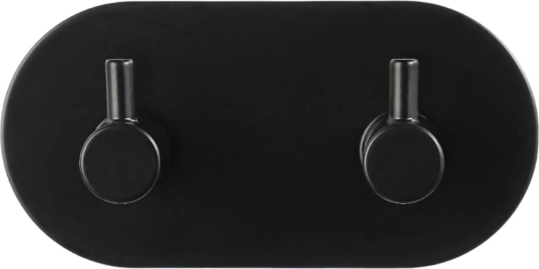 Samoprzylepiany podwójny metalowy wieszak – czarny