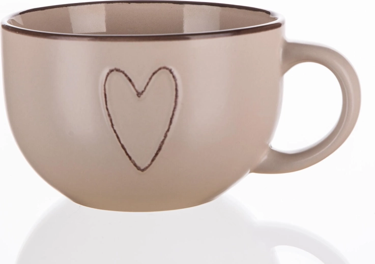 Ceramiczny kubek Jumbo 730 ml HEART beżowy