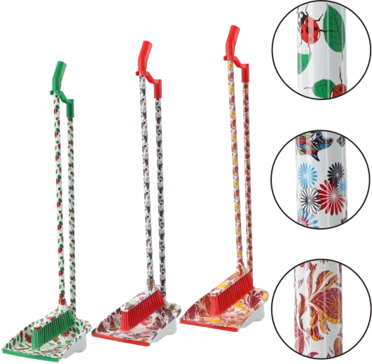 Zmiotka z długą rączką i szufelką Leniuch