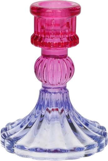 Świecznik Lior różowo‑fioletowy 4,8 × 15 cm