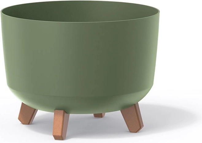 Donica Gracia 34 cm w ziemistej zieleni z wkładem