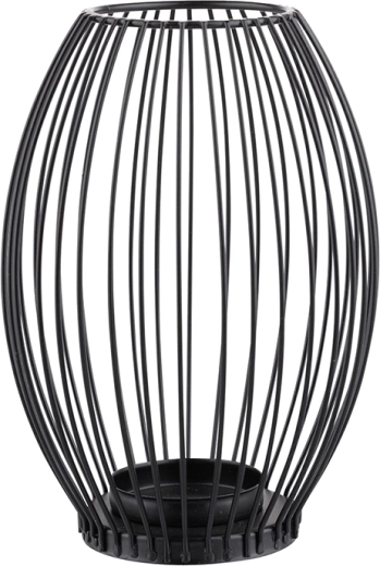 Czarny metalowy świecznik szprosowy 23 cm