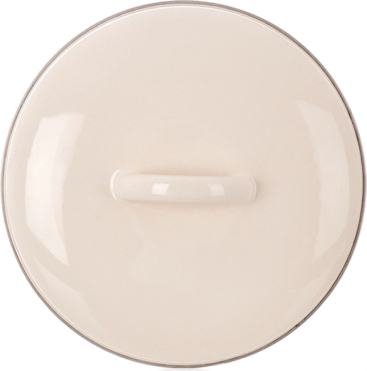 Emaliowana kremowa pokrywka 17 cm