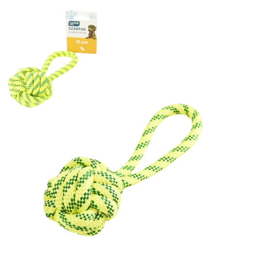Pleciona zabawka do przeciągania dla psów z dwoma węzłami 21 cm