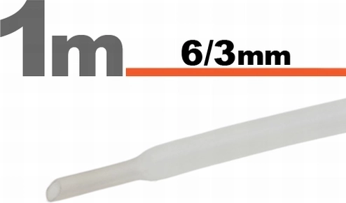 Przezroczysta rurka termokurczliwa 6/3 mm