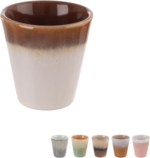 Kamionkowy kubek do espresso 0,1 l bez ucha (mix szkliw)