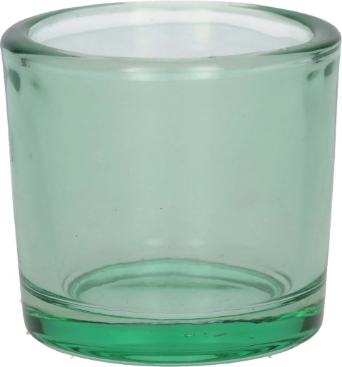 Szklany świecznik na tealight ESPEN 6 cm – Zielony