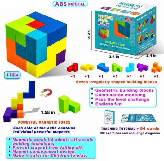 Magnetyczne klocki Magnetic Cubes – zestaw 7 kostek