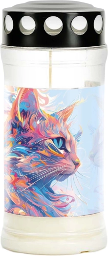 Znicz cmentarny Provence z motywem kota – czas palenia 4 dni