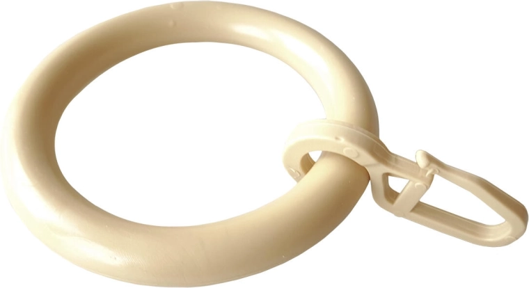 Kółka do zasłon z haczykiem, beżowe (10 szt.)