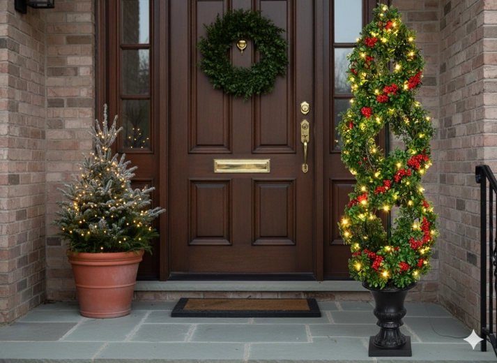 Choinka z oświetleniem LED 150 cm z jarzębinami
