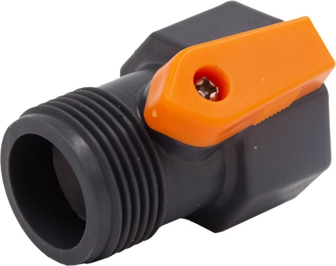 Ogrodowy adapter z zaworem 3/4" – gwint wewnętrzny i zewnętrzny