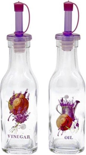 Szklane butelki na olej i ocet TORO 180 ml – lawenda, 2 szt.