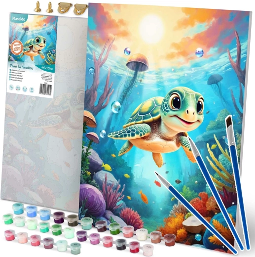 Malarstwo po numerach 40×50 cm Massido Żółwik