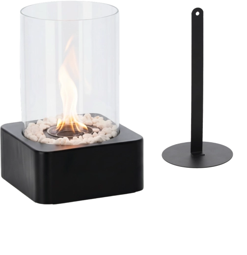 Stołowy biokominek 16 × 16 × 26 cm czarny