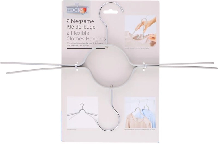 Nierdzewny wieszak Flexi, zestaw 2 szt.