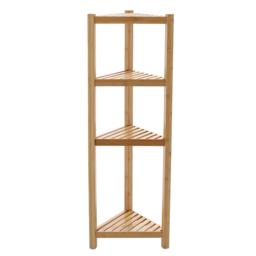 Bambusowy narożny regał z 4 półkami 34 × 34 × 99 cm