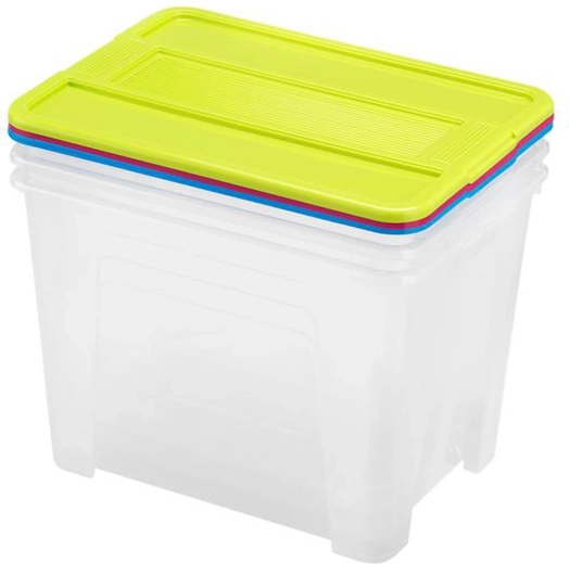 Zestaw pojemników do przechowywania z pokrywką 21 l – 3 szt.